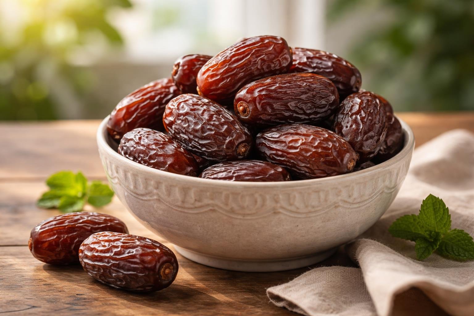 Dattes Medjool dans un bol, calories des dattes